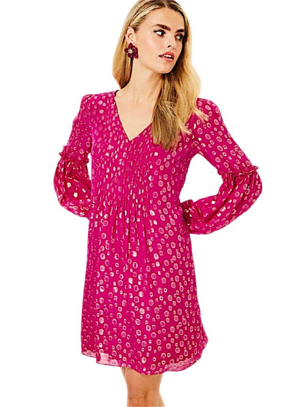 Lilly Pulitzer Cleme Silk Dress in Mystique Pink/Silk Bubbly Clip NWT - Size 2 - Picture 4 of 11